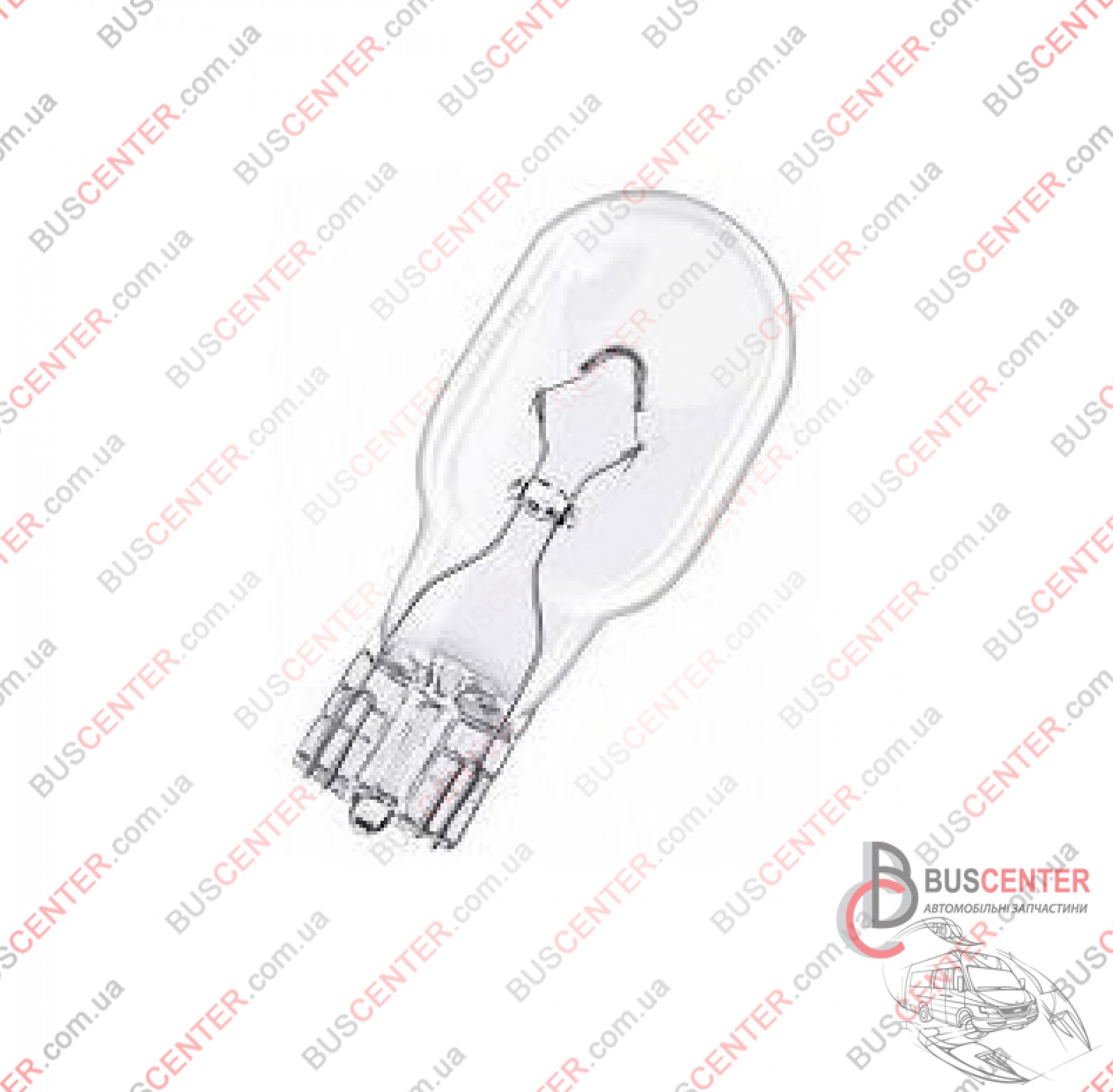 Фотография запчасти Лампочка W16W 12V 16W (автолампа без цоколя 100.955)