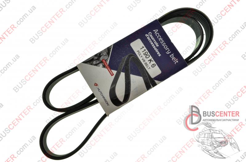 Фотография запчасти Ремень ручейковый 6 PK 1190 (с кондиционером)
