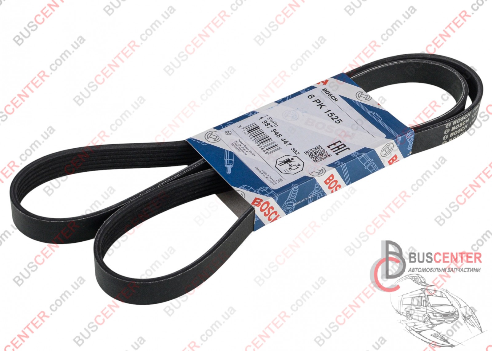 Фотографія запчастини Ремінь струмковий 6 PK 1525