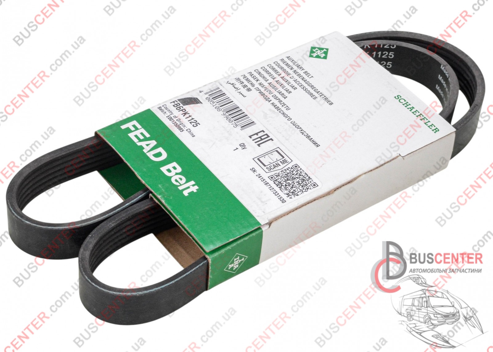 Фотография запчасти Ремень ручейковый 6 PK 1125