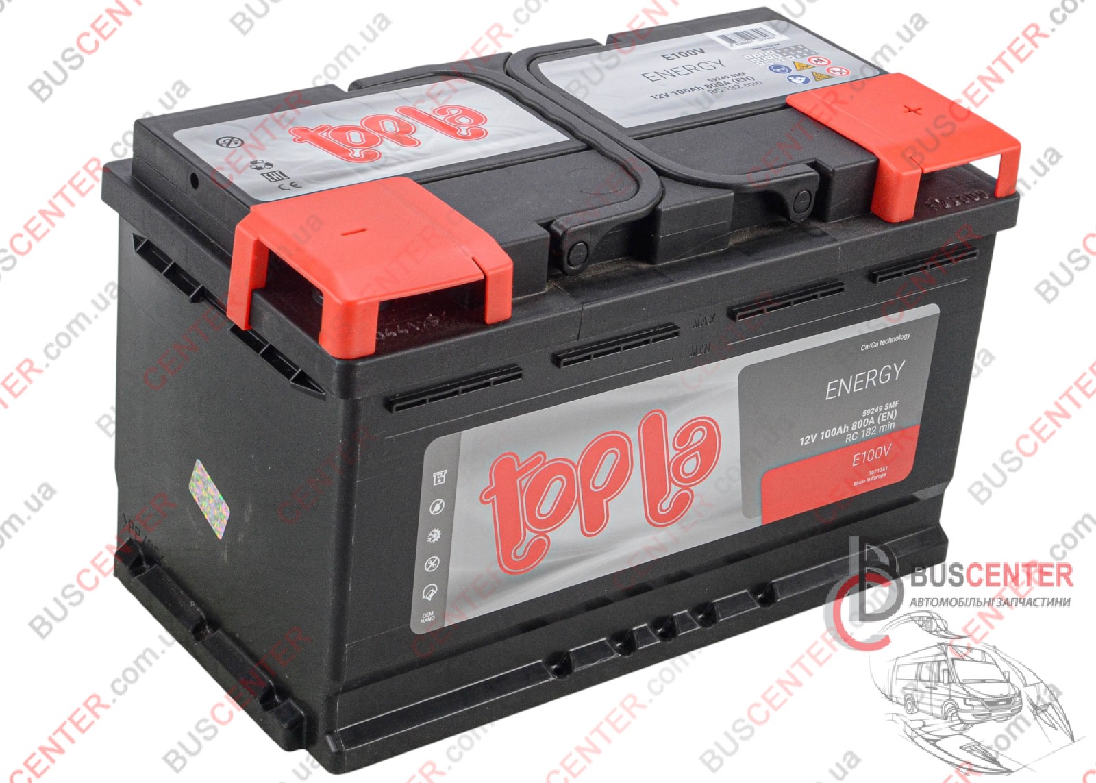 Фотографія запчастини Акумулятор 100AH/800A L4 (короткий)
