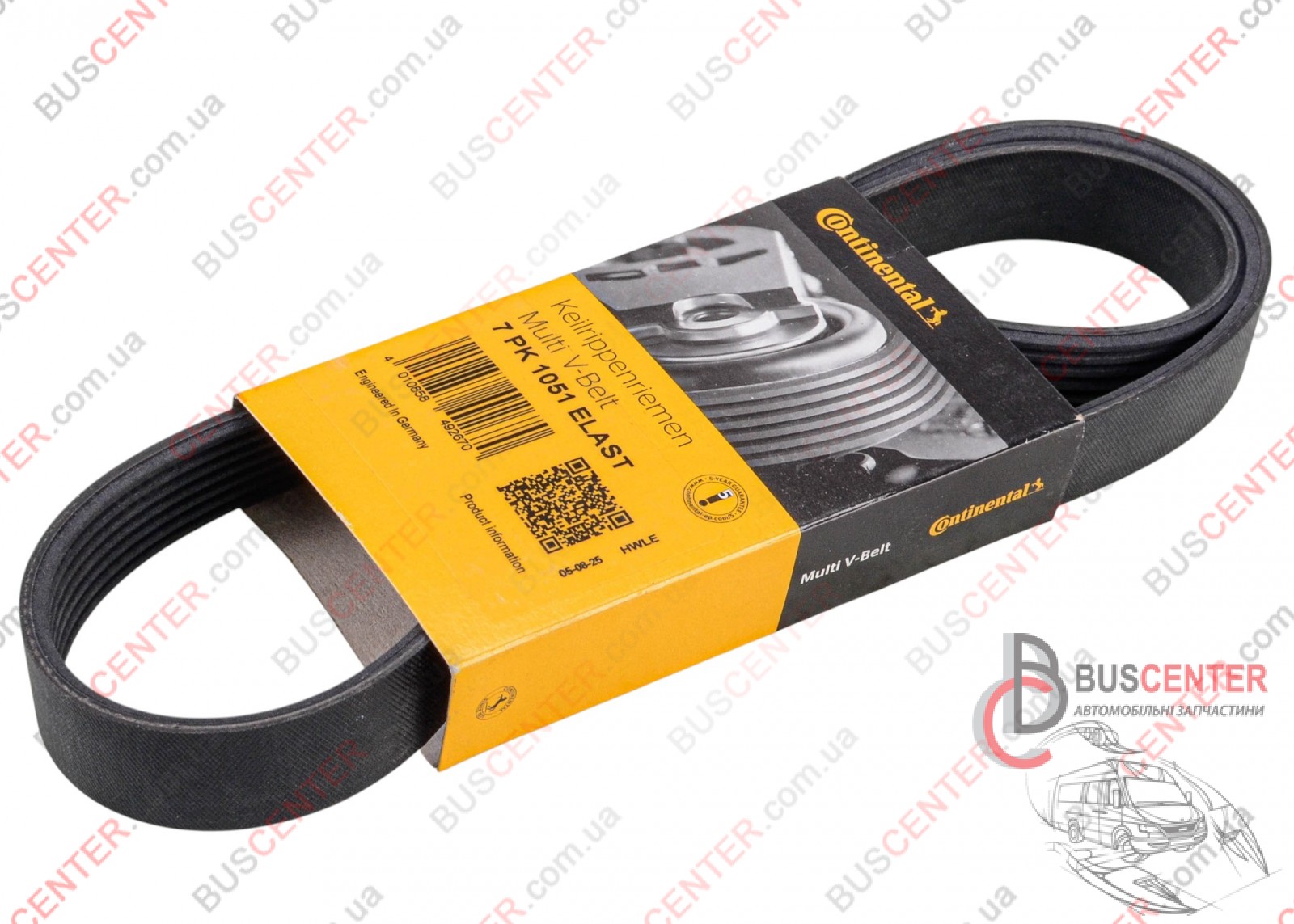 Фотография запчасти Ремень ручейковый 7 PK 1051