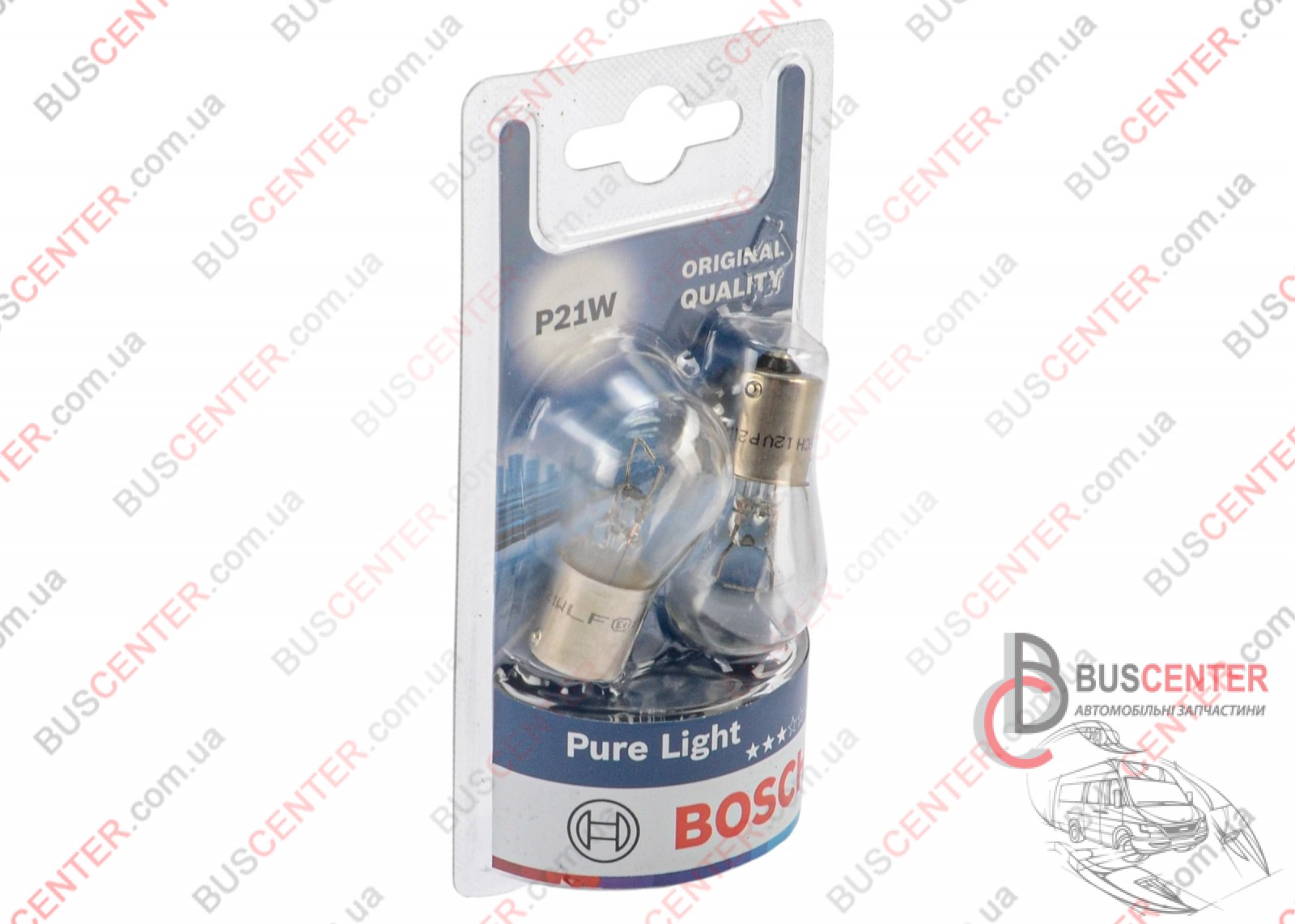 Фотография запчасти Лампочка 12V  21W  P21W (BA15S / PURE LIGHT - комплект  2 шт)