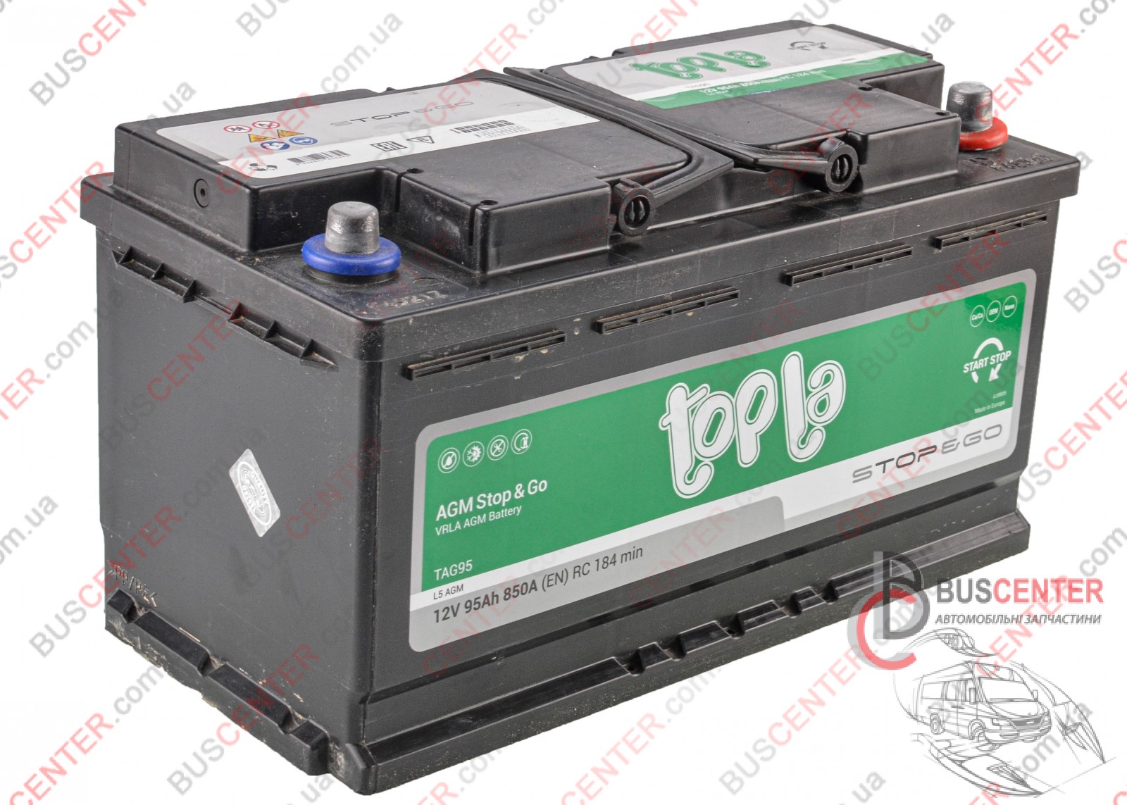 Фотографія запчастини Акумулятор 95AH/850A AGM EURO (0)